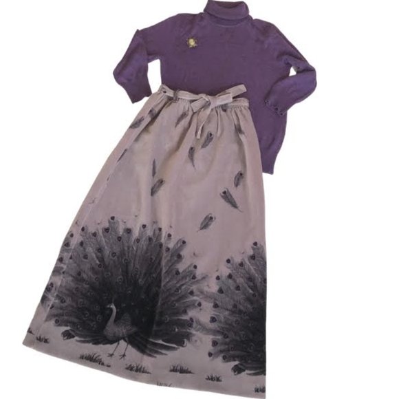 Purple Peacock Statement Skirt - Picture 2 of 6